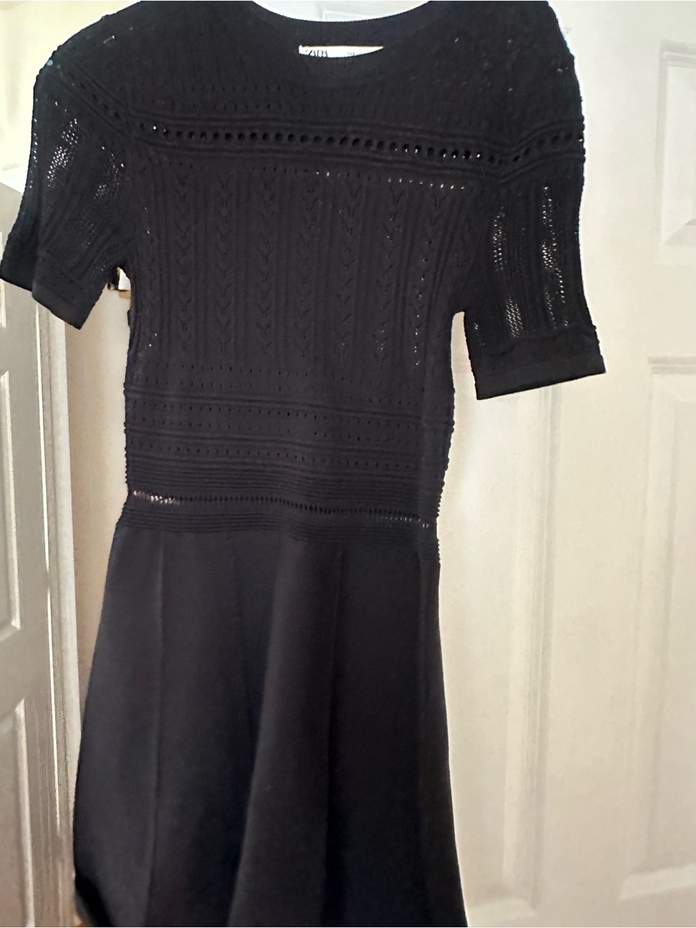 Zara Black Knit V-Neck Dress